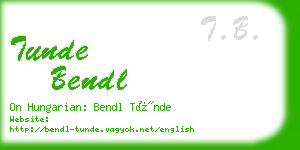 tunde bendl business card